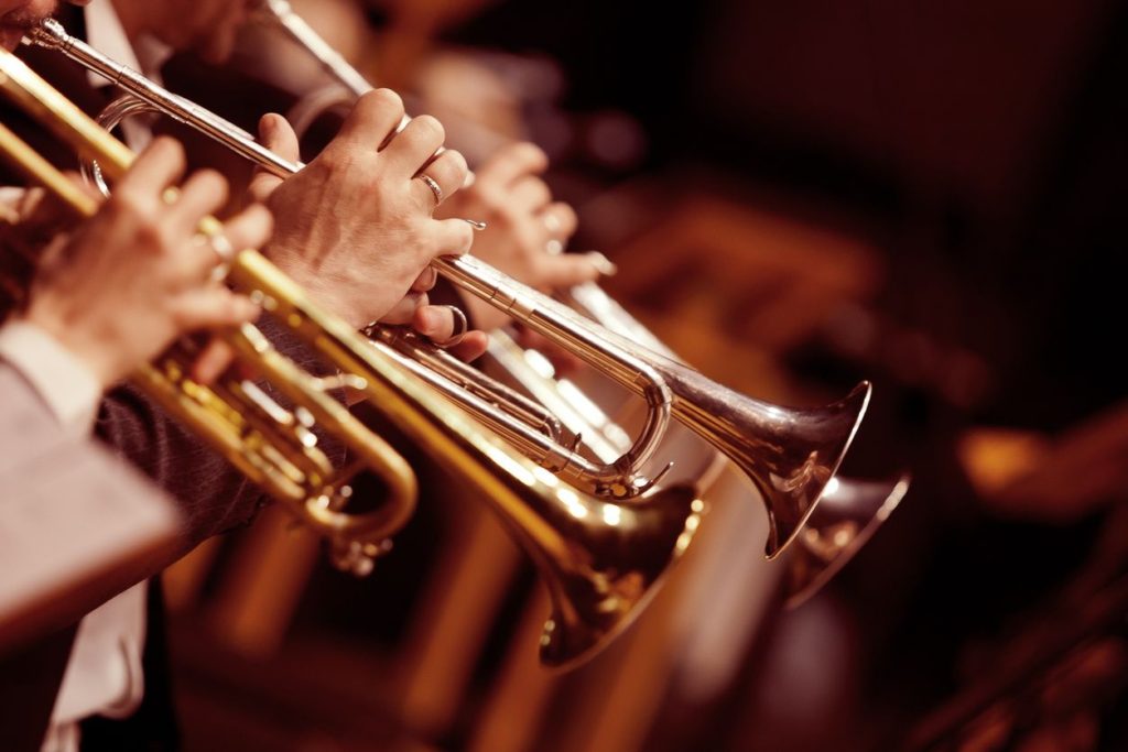 trumpets, band