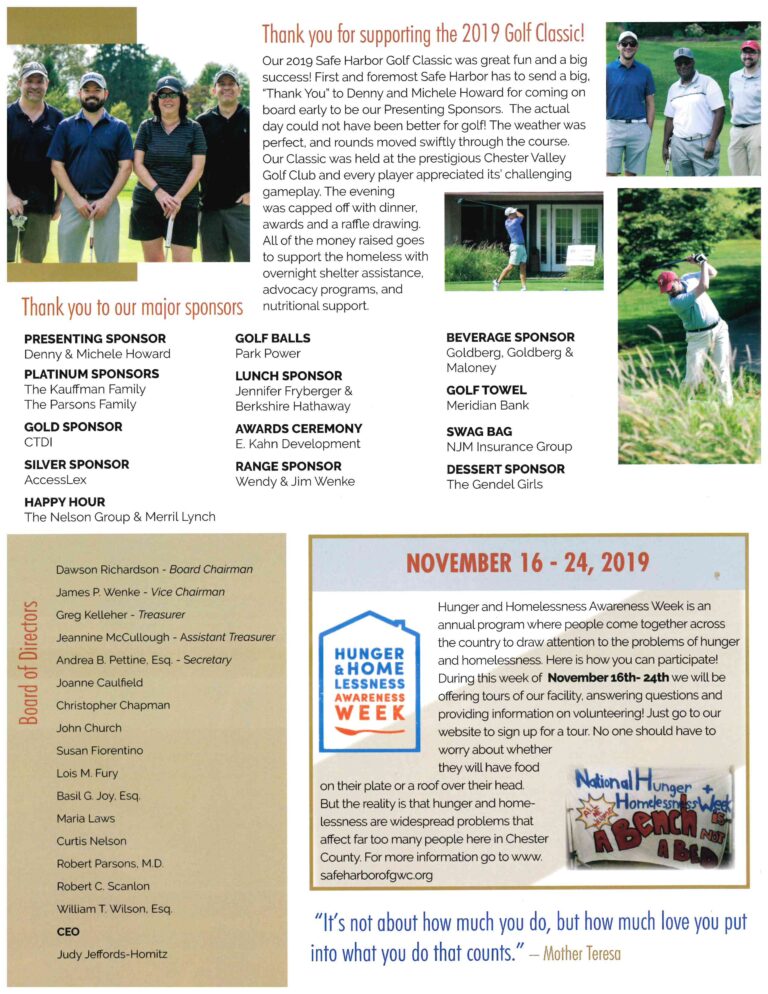 newsletter, safe harbor